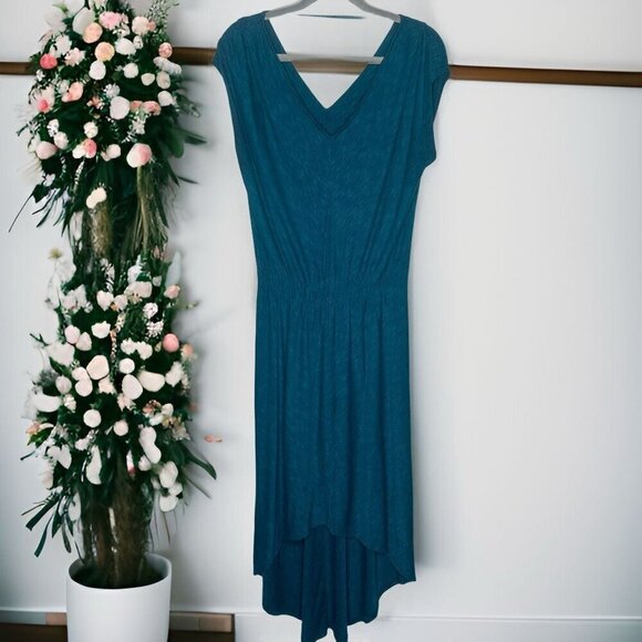 Mossimo Women's Teal High-Low Dress M Rayon/Polyester/Spandex Blend Chic & Comfy - Picture 1 of 9